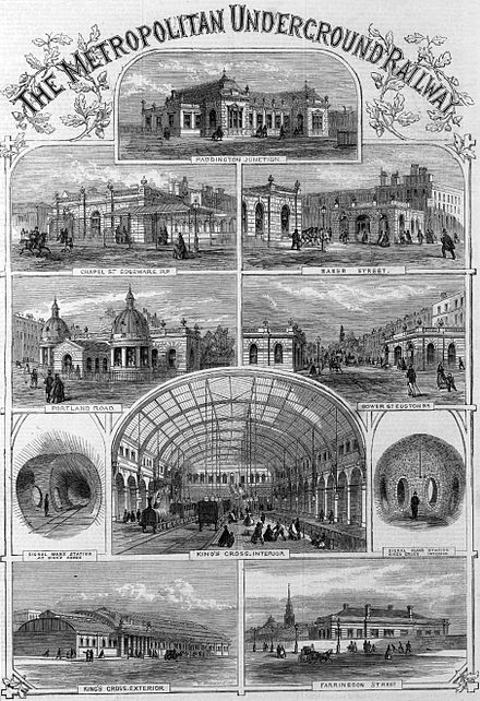 Montage of Railway Stations along the Metropolitan Railway Line