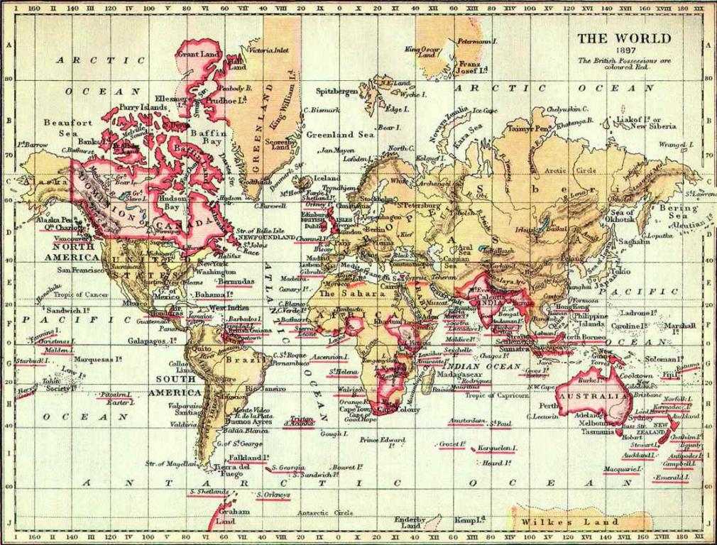 Map of the British Empire, 1897