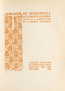 Laurence Housman's repeating pomegranate motif for The Were-Wolf