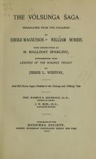 A picture showing the front page of "The Völsunga saga", in the edition of 1907