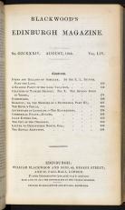 Blackwood's Edinburgh Magazine, Table of Contents, August 1843