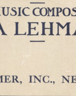 Text from the font cover, G. Schirmer Inc. New York, Composed by Liza Lehmann, listed price