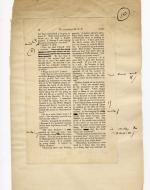 Folio 10 contains a full page (p.2) from the Blackwood's 1889 printing glued down onto a notebook page. Wilde's annotations are both on the Blackwood's page and run off into the margins of the notebook page.