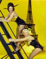 Jane Russell and Marilyn Monroe in Trailer Shot from Gentlemen Prefer Blondes.  1953.