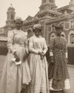 Photo of three immigrant women from Guadeloupe, an archipelago in the Caribbean Sea. 