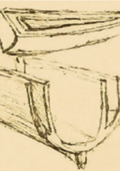 A sketch of a double hull ship, which, as the name implies, has two concentric hulls.