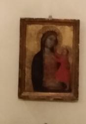 Madonna and Child, no artist, C14 - in situ in Harold Acton's bedroom, La Pietra, Florence