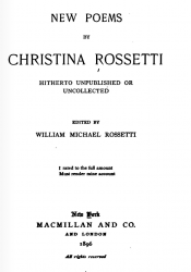 Title Page, New Poems by Christina Rossetti