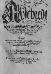 Front Page of the Peace of Augsburg