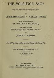 A picture showing the front page of "The Völsunga saga", in the edition of 1907