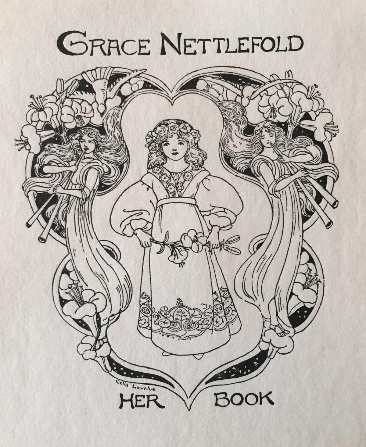 Bookplate for Grace Nettlefold by Celia Levetus