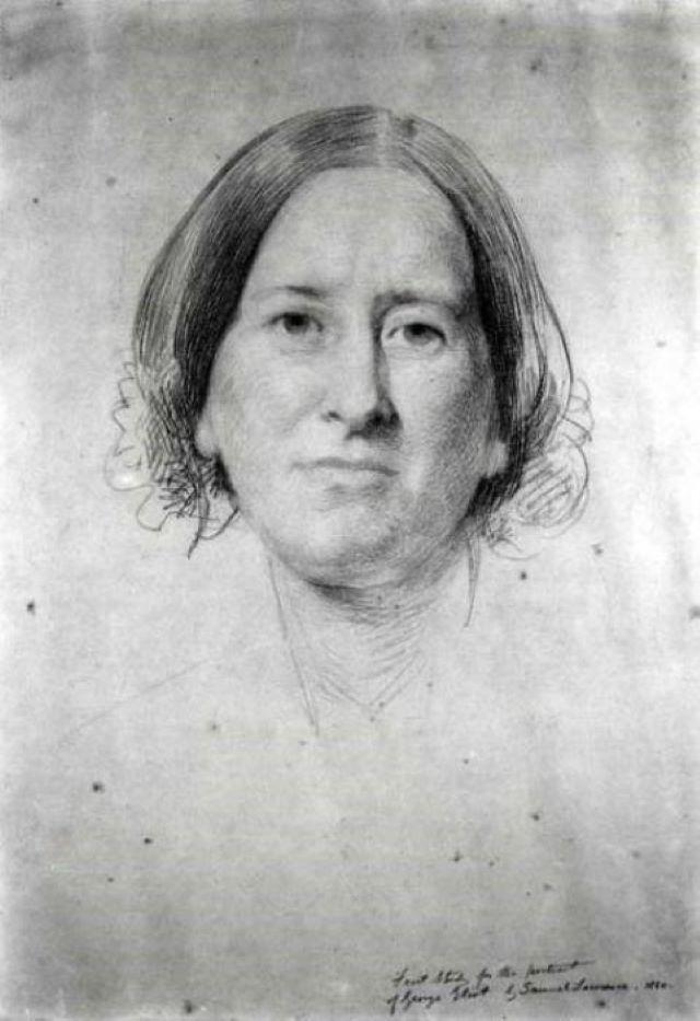 George Eliot, Portrait Study by Samuel Laurence (1860)