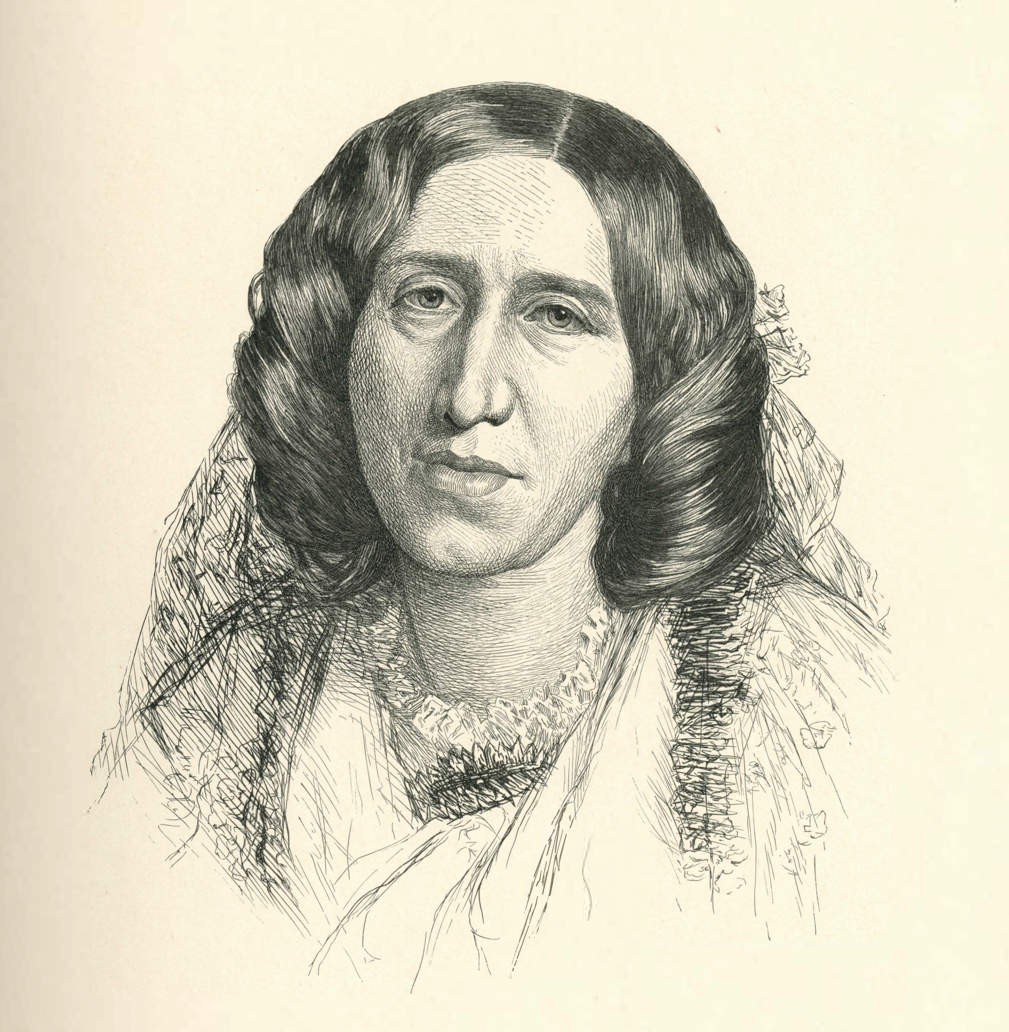 George Eliot, Etching by Paul Adolphe Rajon (1884)