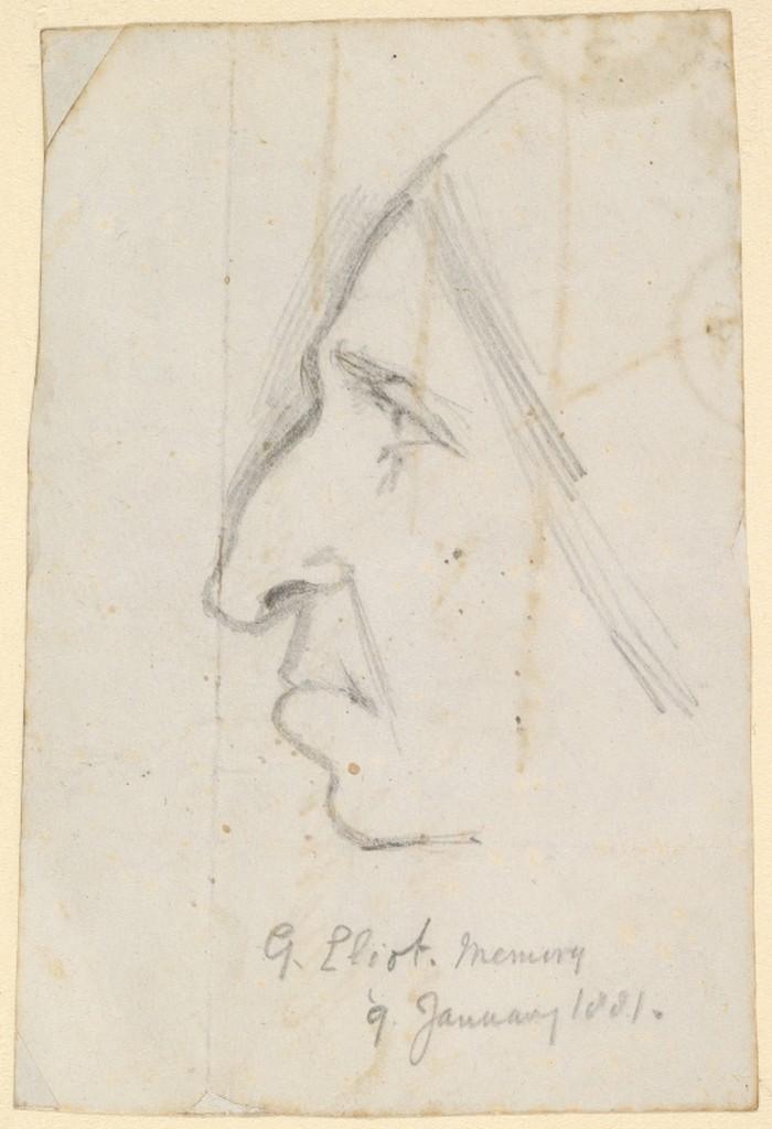 George Eliot, Sketch by George Richmond, from Memory (1881)