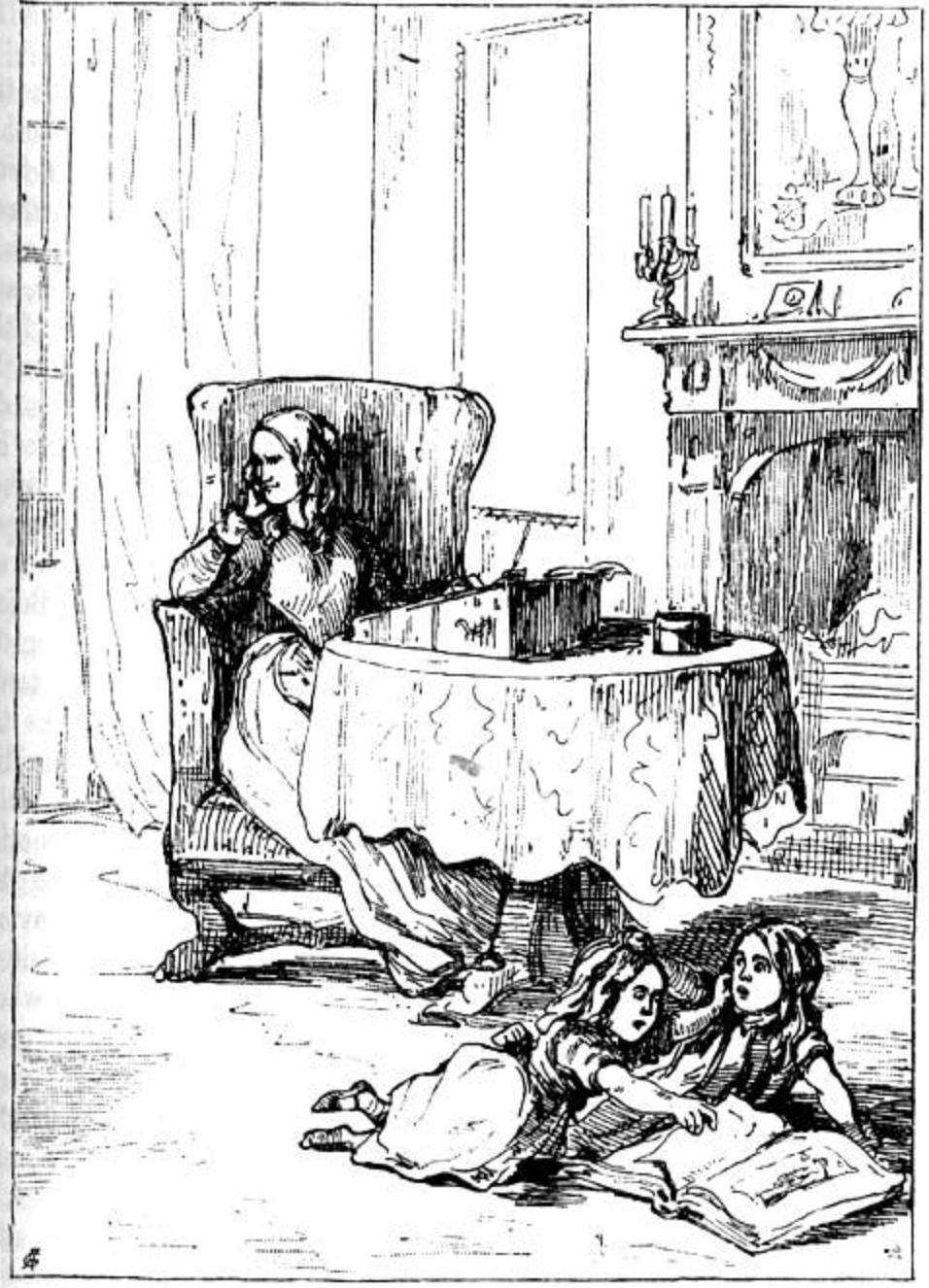 Miss Sharp in her School-room by William Makepeace Thackeray, 1848.