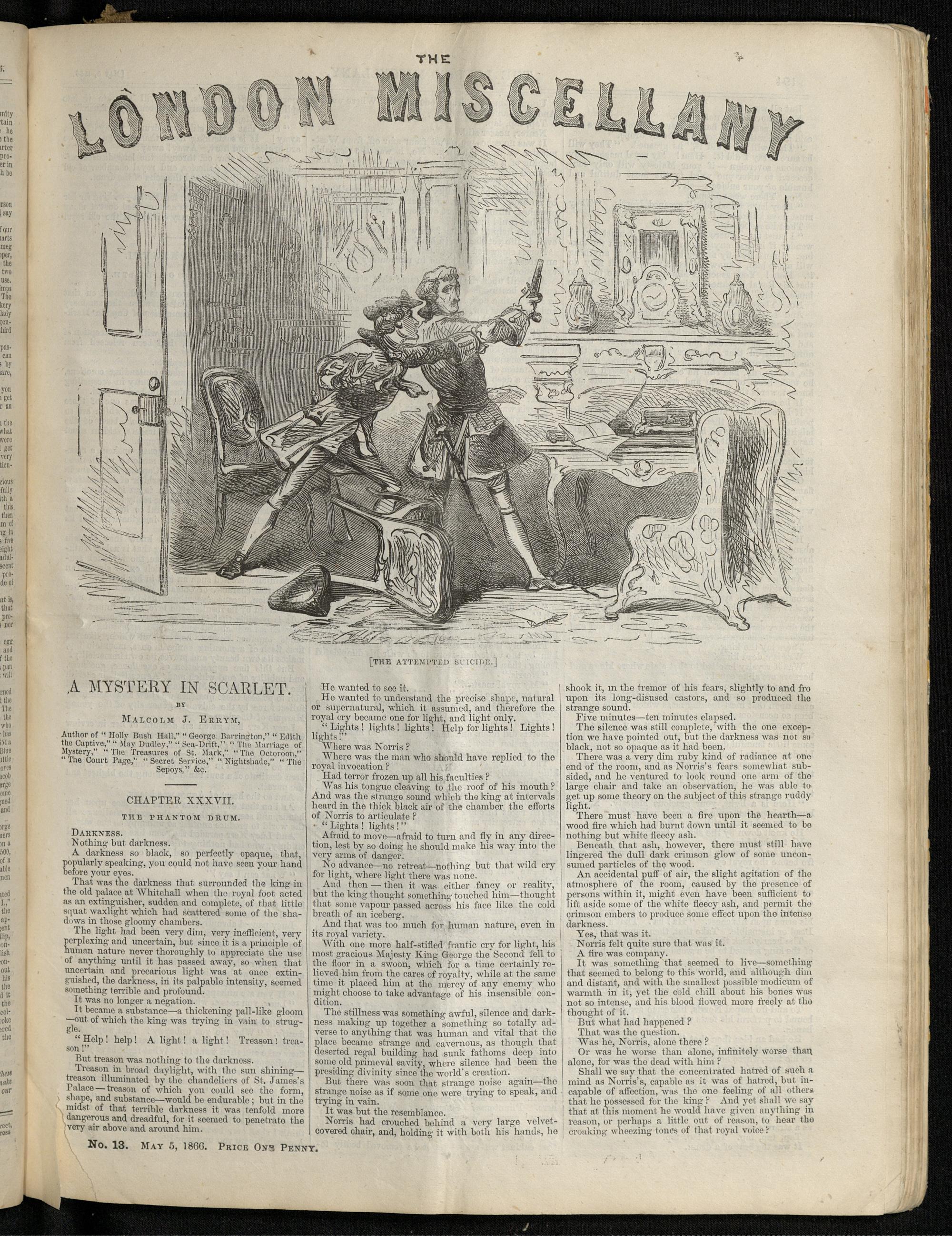 "The Attemped Suicide." The London Miscellany 13 (5 May 1866), 193